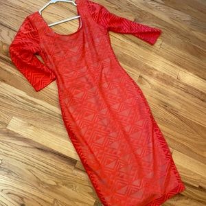 Fire Los Angeles Coral Midi Dress